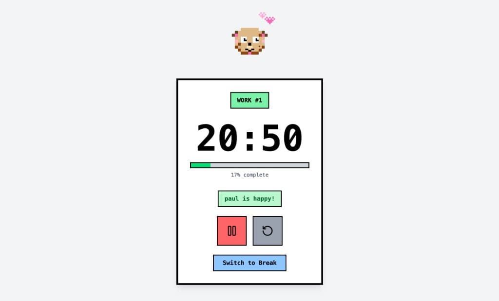 Pet Pomodoro timer